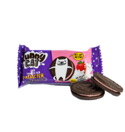 Funny Cat Strawberry Crème Chocolate Sandwich Cookie 42g